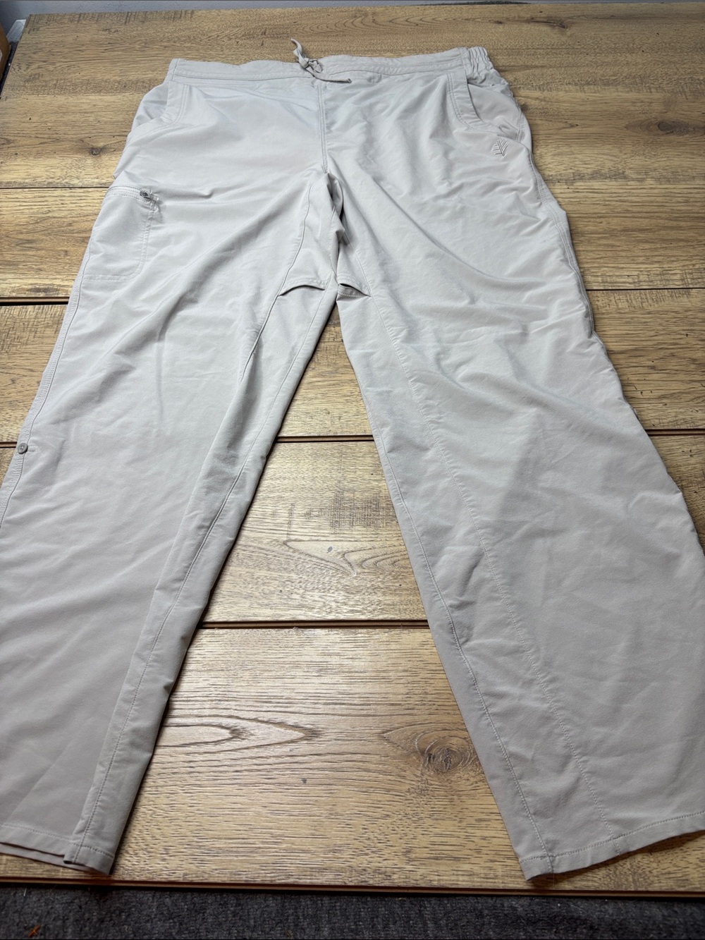 Coolibar Women's Canyon Roll UpLight Beige UPF 50 Sun Protection Pants Size L
